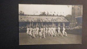 1912 Olympics Mint RPPC Postcard Stockholm Norwegian Gymnasts Third Prize Sweden