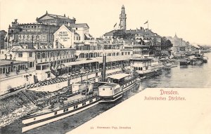 Steamer Docks Italienisches Dorfen Dresden Germany 1905c postcard