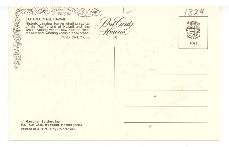 HI - Maui, Lahaina. Aerial View ca 1960's