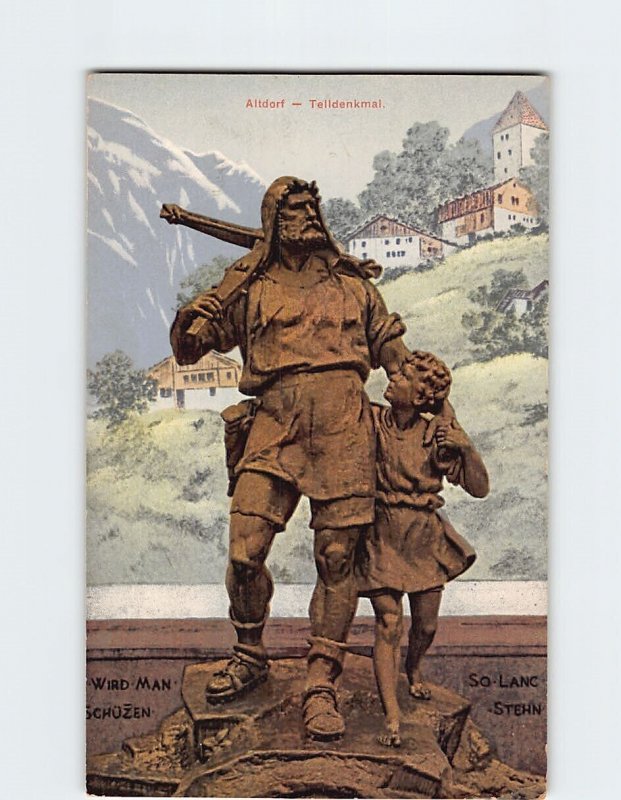 Postcard Telldenkmal, Altdorf, Switzerland