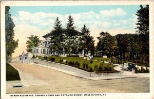 Byron Residence, Corner North and Potomac, Hagerstown MD Vintage Postcard N58