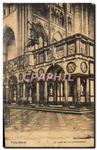 Old Postcard The Organ Tournai jube the cathedral