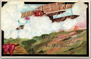 Just A New Way To Play The Old Game Sweet Couple Romantic Postcard