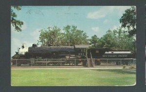 1958 Post Card TX Old Locomotive Located In Herman Park