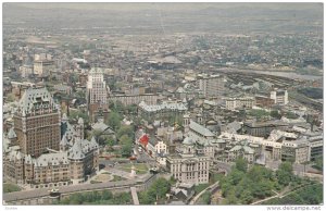 Aerial View, Chateau Frontenac, QUEBEC CITY, Quebec, Canada, 40-60´s