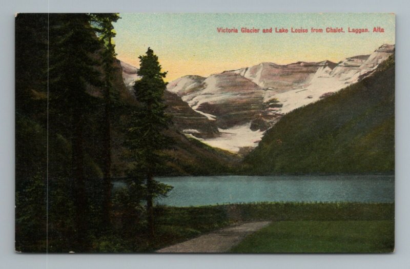 Victoria Glacier Lake Louise Chalet Laggan Alta Vintage Postcard 