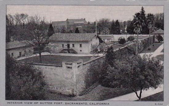 California Sacramento Interior View Of Sutter Fort