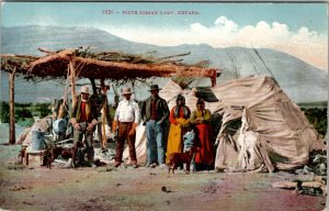 Piute Indian Camp Nevada 1915 Hillsdale Oregon to Redmond Roth Famly Postcard W3