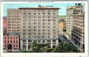 c1920s Savannah, GA Hotel RARE Perspective Lith Photo Advertising Postcard A64