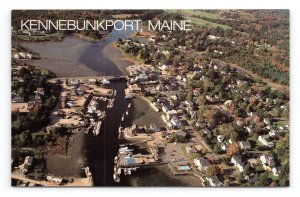 Aerial View Kennebunk River Low Tide Kennebunkport Maine UNP Chrome Postcard P6