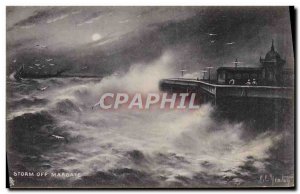 Old Postcard Storm off Margate