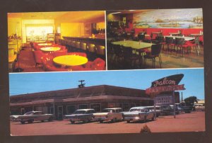 WINSLOW ARIZONA ROUTE 66 THE FALCON RESTAURANT OLD CARS ADVERTISING POSTCARD