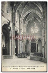 Old Postcard Monastery of St. Mary of Peter Vire Interior of & # 39eglise