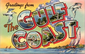 Postcard Greetings from The Gulf Coast - Large Letter