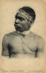 australia, Native Aboriginal Man Eudra (1900s) Postcard