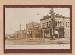 Humboldt IOWA RPPC 1912 MAIN STREET nr Fort Dodge Gilmore City Rutland Livermore