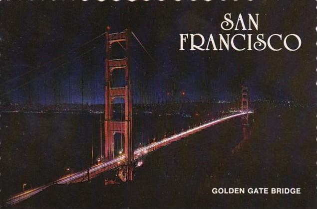 California San Francisco Golden Gate Bridge At Night