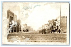 1916 Main Street Drug Store Hotel Palmer's LeRoy MN RPPC Photo Posted Postcard