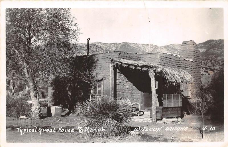 D33/ Wilcox Arizona Az Real Photo RPPC Postcard 40s Typical Guest House 76 Ranch