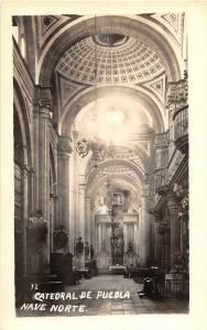 Puebla Mexico Catedral Nave Norte Real Photo Antique Postcard (J16480)