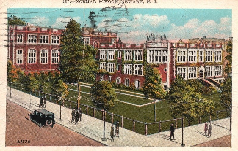 Vintage Postcard 1930 Normal School Building Newark New Jersey Emil Frank Pub.
