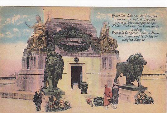 Brussels Congress Column Tomb Of The Unknown Soldier Brussels Belgium