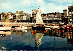 Place Gambetta and the Sailboats Le Havre 1950s Postcard France