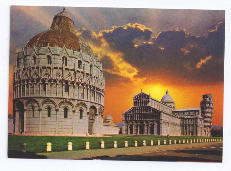 Italy Pisa Cathedral Il Duomo Tower Light Color Postcard 4X6