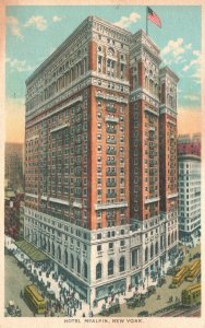 New York City NY, 1927 Hotel McAlpin Herald Square Street View Vintage Postcard