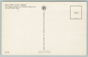 Stowe Vermont~Main Street~Standard Chrome Postcard