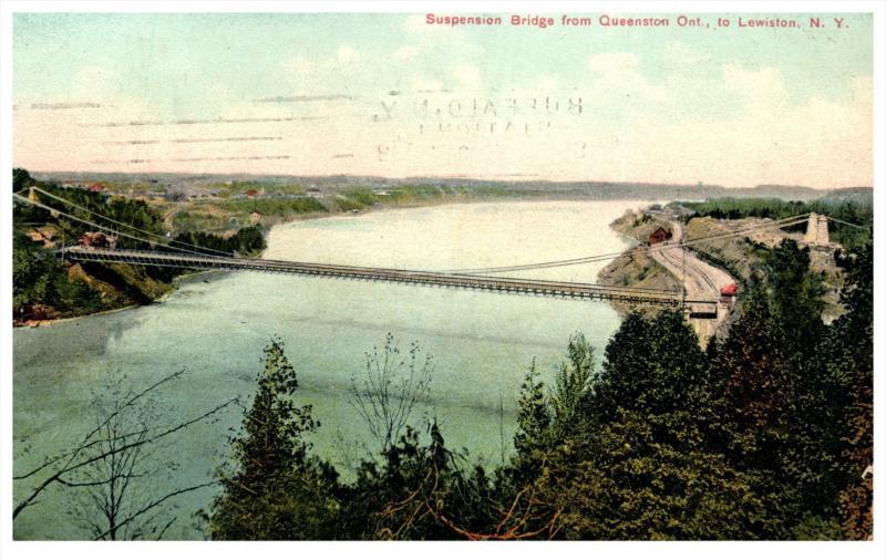 19089  NY  Lewiston  Suspension bridge from Queenston Ont