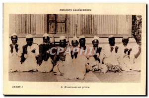 India -Carte Postale Ancienne Masulmans in prayer - Mission Salesian India India