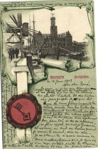 PC GERMANY, BREMEN, FREIHAFEN, Vintage Postcard (b31860)
