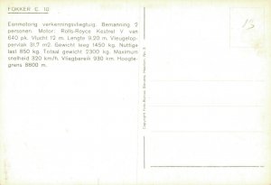 Fokker C.10 Plane RPPC - BS.03