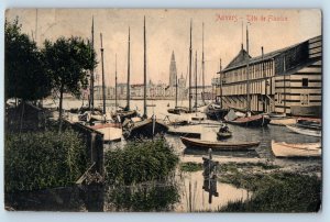 Antwerp Belgium Postcard Anvers View of Tète de Flandre 1906 Posted Antique