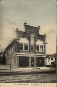 Northport Long Island NY Fire Department c1910 Postcard