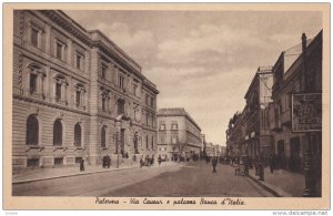 PALERMO , Italy , 20-30s ; Via Cavour e palazzo Banca d'Italia