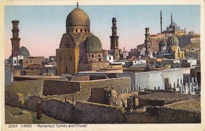 Postcard Mamelouk Tombs and Citadel Cairo Egypt