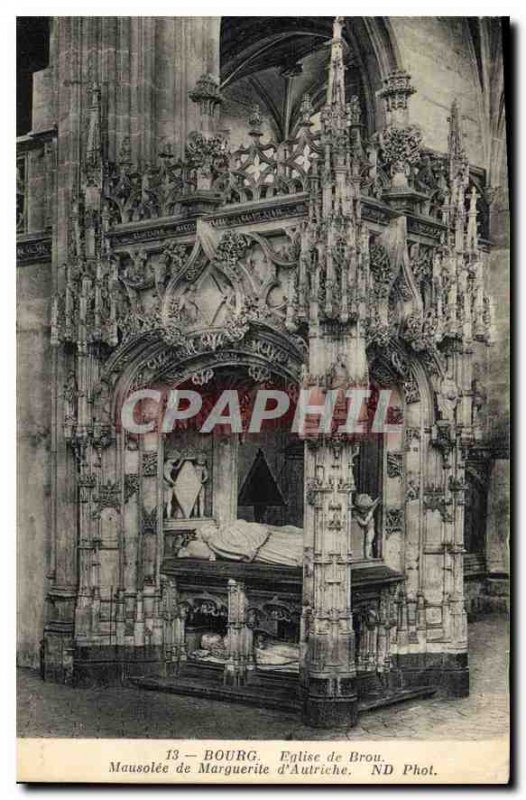 Old Postcard Bourg Brou Church Mausoleum of Margaret of Austria