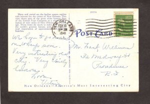 LA  United Fruit Company Banana Ships Harbor New Orleans Louisiana Postcard