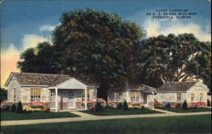 Pensacola Florida FL Motel Linen 1930s-50s Linen Postcard