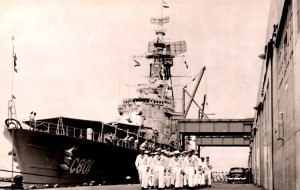 Battleship Hr. Ms Kruiser De Ruyter Ned. Antillen Vintage RPPC 09.83