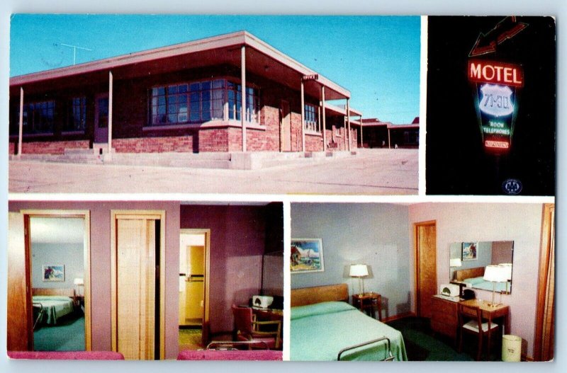 Carroll Iowa IA Postcard Western Motel Motor Court Multiview Hotel c1960 Vintage
