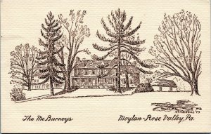 The McBurneys, Moylan-Rose Valley, Pennsylvania signed H.T. MacNeill postcard