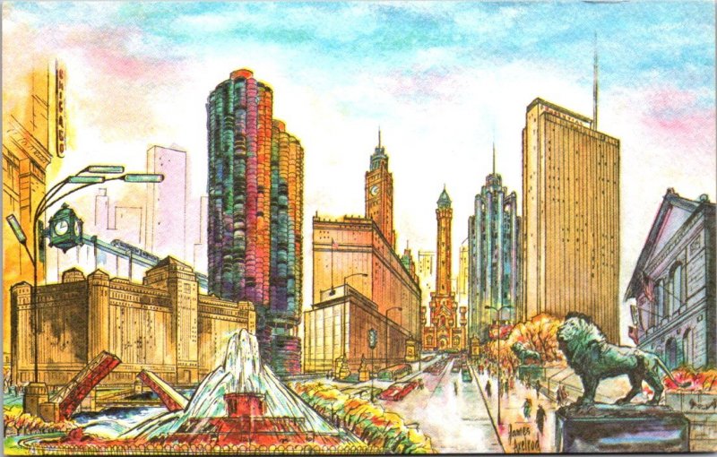 Illinois, Chicago - Art Card - Chicagorama - [IL-162]