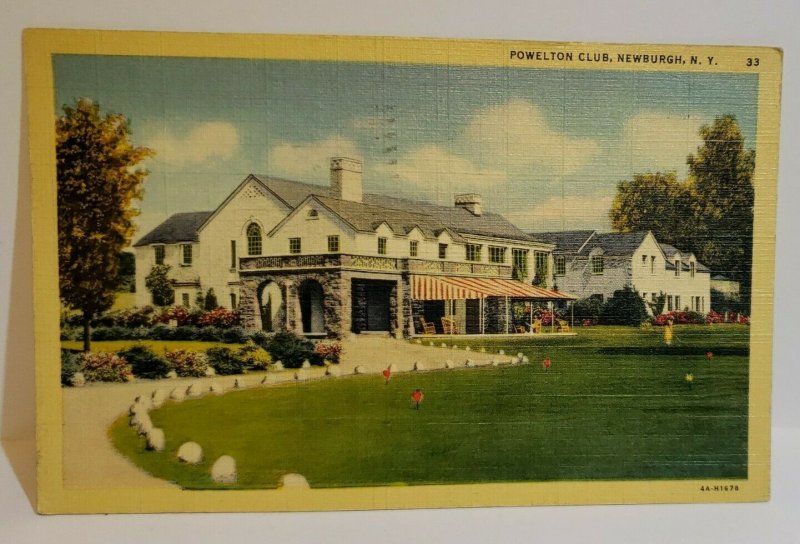 Vintage Postcard Powelton Club Newburgh New York 1944 linen 712