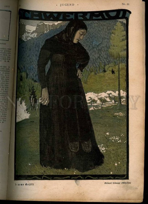 231320 GERMANY ART NOUVEAU JUGEND magazine 1902 #31 Leo Putz