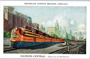 Michigan Ave Skyline, Chicago, Illinois Central, Main Line of Mid-America z9