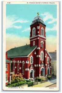 St. Francis Xavier's Catholic Church Parkersburg West Virginia WV Postcard 
