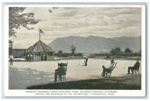 Croquet Grounds Union Printers Home Colorado Springs CO, Rocking Chair Postcard